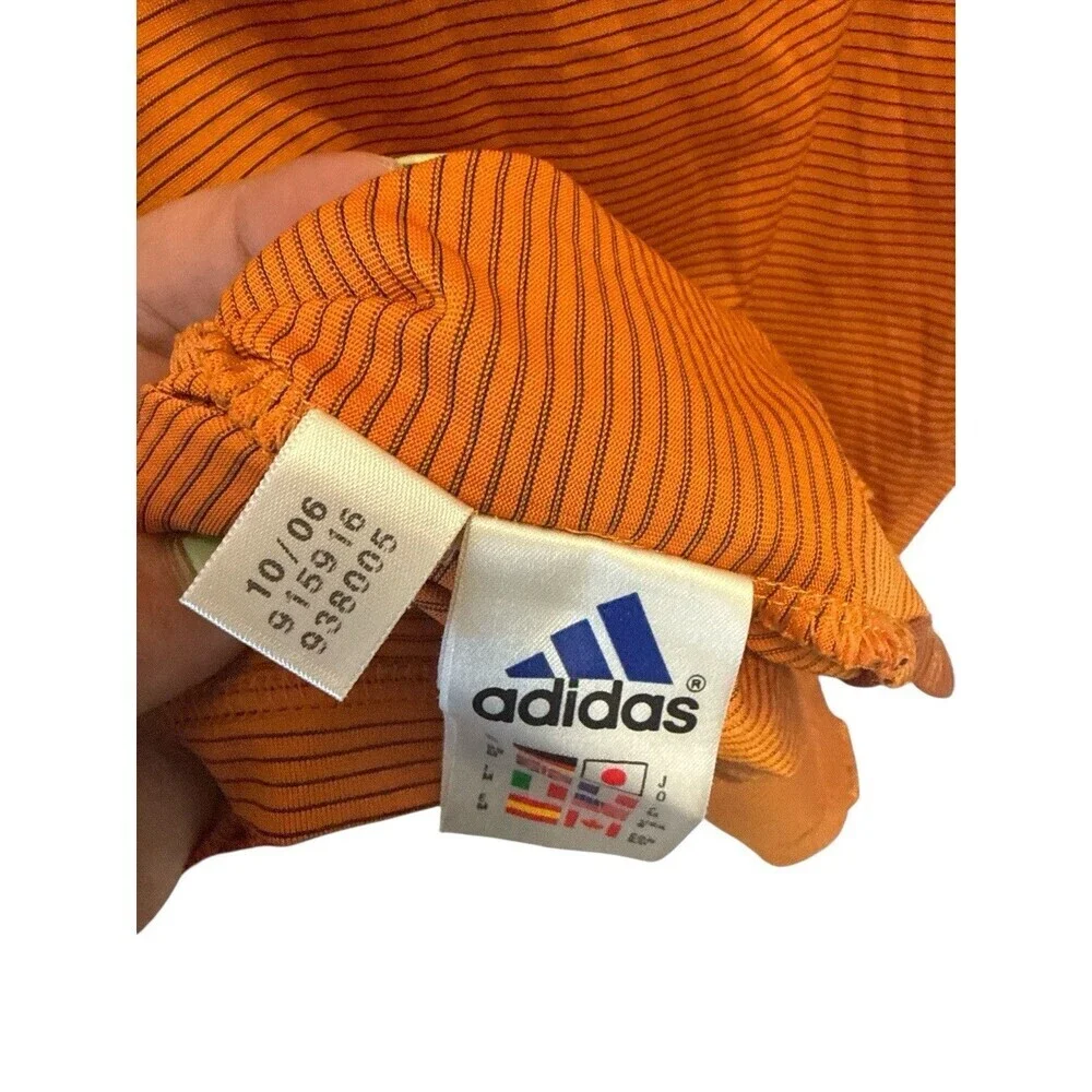 Adidas ClimaCool Polo Shirt Men’s M Orange Striped Royal Dornoch Golf Club